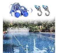 Lignes de Couloir de Piscine Kit de Corde de Séparation de Sécurité pour Piscine de 10 M / 32,8 Pieds, Ligne de Voie de Balle Flottante Anti-uv Hdpe - 3,9 "x 2,8" Chaque Bouée, Équipement de Piscine E