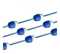 Lignes de Flotteur 30ft 60ft 100ft 130ft 160ft 200ft Floating Pool Safety Divider Swim Lane Line, Buoy Demarcation Line Rope with Bi-Tone Floating Buoys & 2 Pre-Assembled Hooks(200ft)