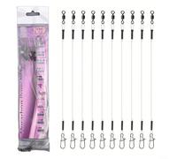 Lignes de pêche avec rouleau pivotant 10 pièces en fluorocarbone avec faible élasticité et haute résistance pour réussir la pêche (9 kg 20 cm)