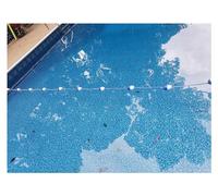 Lignes de séparation de piscine bleues et blanches - Lignes de sécurité flottantes pour piscines de jardin, 1 paquet, idéales pour les zones peu profondes et profondes, kit de corde et flott