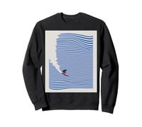 Lignes de Vagues de Surf minimales | Blue Ocean Esthétique Sweatshirt