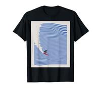 Lignes de Vagues de Surf minimales | Blue Ocean Esthétique T-Shirt