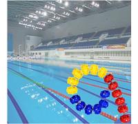 Lignes de voie de piscine robustes - Corde de séparation d'extrémité peu profonde de 18,7 m pour piscines creusées/excédentaires - Barrière de sécurité hexagonale durable avec fil