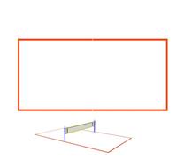 Lignes de volleyball accessoire avec bord marqué visible | Lignes de délimitation pour terrain de volleyball sur gazon pour plage, patio, parc, camping,