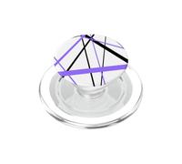 Lignes diagonales Bleu Lavande Accents Noirs PopSockets PopGrip pour MagSafe
