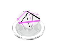 Lignes diagonales Lilas-Rose avec Accents Noirs PopSockets PopGrip pour MagSafe