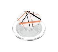 Lignes diagonales Orange pêche et Accents Noirs PopSockets PopGrip pour MagSafe