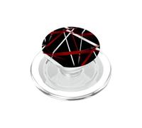 Lignes diagonales Rouges audacieuses avec Accents Blancs PopSockets PopGrip pour MagSafe
