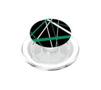 Lignes diagonales Vertes et Bleues avec Accents Blancs PopSockets PopGrip pour MagSafe