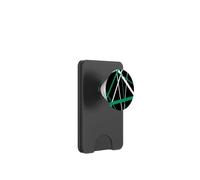 Lignes diagonales Vertes et Bleues avec Accents Blancs PopSockets PopWallet pour MagSafe