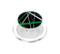 Lignes diagonales Vertes Grasses avec Accents Blancs PopSockets PopGrip pour MagSafe