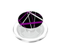Lignes diagonales Violettes-Roses et Accents Blancs PopSockets PopGrip pour MagSafe