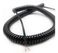 Lignes électriques en Spirale, 15AWG 2 Core 1.5mm2 Noir CED Cordon d'alimentation Ressort câble Extensible Plusieurs Tailles(Stretch 3 Meter)