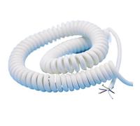 Lignes électriques en Spirale, Câble à Ressort télescopique en Spirale Blanc, 6 conducteurs, 24awg, 0,2 mm2, Extensible de 1 à 14 mètres, 120 à 150 mm(Stretch 7 Meter)