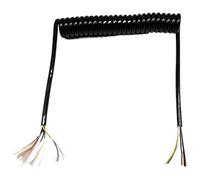 Lignes électriques en Spirale, Cordon d'alimentation à Ressort Noir à 5 conducteurs de 0,5 mm2, Extensible de 1 à 3 m(Stretch 1 Meter)