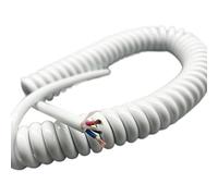 Lignes électriques en Spirale, Cordon d'alimentation télescopique à Ressort en Spirale en cuivre Pur, 2 cœurs, 15awg, 1,5 mm2, Extensible de 1 à 12 m(Stretch 4 Meter)