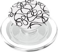 Lignes incurvées organiques Blanches et Noires décoratives géométriques Modernes PopSockets PopGrip pour MagSafe