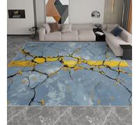 Lignes Jaunes Tapis 60x90 cm Texture Pierre Moquette Antiderapant à Poils Courts Tapis 3D Lavable en Machine Convient aux EntréEs Couloirs et Portes d'Entrée a-1981