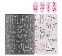 Lignes Nails Art Stamping Modèle De Fleurs Modèle Manucure Outil Pointe Française Plaques Pointe D'art Outil Fleurs Manucure Française Images