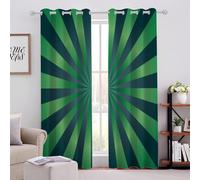 Lignes Vertes Rayonnantes Rideaux Occultant 117L X 138Hcm Abstrait Moderne Isolant Thermique Rideau Opaque avec à Oeillets pour Chambre Salon Bureau