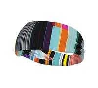 Lignes verticales irrégulières - Bandeau de sport anti-transpiration - Élégant bandeau de tennis - Parfait pour la course, le basket-ball, le yoga et le fitness.