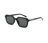 LIGOES Lunettes de soleil carrées Hommes Femmes UV400 Mode Lunettes de soleil CP Cadre Acétate Temple, Noir