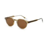 LIGOES Lunettes de soleil mode UV400 Lunettes de soleil rondes pour hommes femmes CP cadre unisexe été nuances, Vert marron