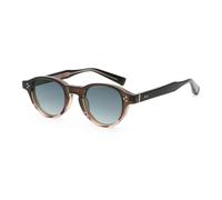 LIGOES Lunettes de soleil rétro pour femmes hommes tendance lunettes de soleil rondes unisexe monture CP, Marron avec gris