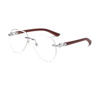 LIGOES Lunettes de soleil rétro pour hommes et femmes Lunettes de soleil larges en métal Lunettes UV400, Argenté avec transparent