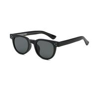 LIGOES Lunettes de soleil rondes pour femmes et hommes UV400 Lunettes de soleil rétro Lunettes de soleil avec cadre CP, Noir