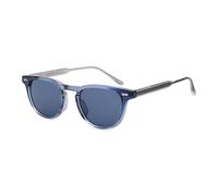 LIGOES Lunettes de soleil rondes pour femmes hommes UV400 lunettes de soleil rétro monture CP lunettes tendance, bleu
