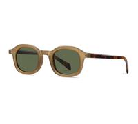 LIGOES Lunettes de soleil vintage polygone TR90 polarisées UV400 pour selfies fête mode protection solaire lunettes de soleil lunettes, Marron avec vert