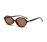 LIGOES Petites lunettes de soleil ovales polarisées TR90 Lunettes de soleil rétro rétro style coréen Selfies dans les lunettes Ombre, Noir avec marron