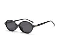LIGOES Petites lunettes de soleil ovales polarisées TR90 Lunettes de soleil rétro rétro style coréen Selfies dans les lunettes Ombre, Noir