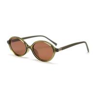 LIGOES Petites lunettes de soleil ovales polarisées TR90 Lunettes de soleil rétro rétro style coréen Selfies dans les lunettes Ombre, vert olive, marron