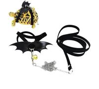 Ligot de dragon barbu - LEAS DE TORTUE | Harnais de traction de l'aile en velours | Grip de chaîne en acier inoxydable avec de petites ailes, accessoires de sangle de harnais pour animaux de compagnie