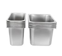 LIGOU 1/6 Gastronorm-Lot de 6 Récipients Alimentaires en Acier Inoxydable (Finition Miroir) Compatible Four, Grille-Pain, Barbecue & Lave-Vaisselle-Professionnelle, Hôtel, Restauration (150mm)