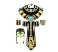 LIGSLN Accessoires de costume égyptien King Tuts Chapeau Pharaon Coiffe Bracelets Collier pour Halloween Pharaon Accessoires pour Fête d'Halloween