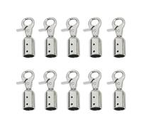 LIGSLN Boucles en métal pour sac à main, capuchons d'extrémité de sangle de sac à main, crochet, connecteur, cordon, stoppeur, accessoires de quincaillerie, Argenté., One Size