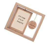 LIGSLN Cadre photo rotatif en bois avec empreintes de pattes pour animal domestique - 10,2 x 15,2 cm