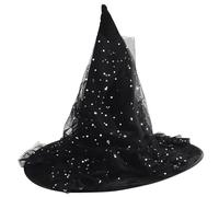 LIGSLN Chapeau de sorcière d'Halloween à paillettes délicates chapeaux rétro pour bal masqué mode adultes cosplay accessoire de costume d'Halloween chapeau décoration