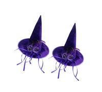 LIGSLN Chapeau de sorcière élégant en velours avec ruban coloré pour Halloween, fêtes costumées, cosplay et fêtes à thème
