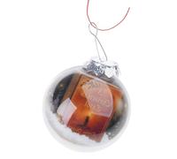 LIGSLN Cimier de sapin de Noël miniature transparent en acrylique robuste à suspendre pour la maison, le bureau, les vacances, les fêtes, décoration traditionnelle en forme de livre de chants