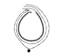 LIGSLN Élégant collier multicouche sur le thème sombre combinant paillettes et perles en métal conçu pour les femmes avant-gardistes superposées en métal collier de perles, taille unique, Comme décrit