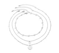LIGSLN Élégant collier multicouche sur le thème sombre combinant paillettes et perles en métal conçu pour les femmes avant-gardistes superposées en métal collier de perles, taille unique, Comme décrit