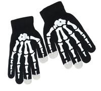 LIGSLN Gants squelette d'Halloween phosphorescents - Accessoire d'Halloween - Chauffe-mains lumineux - Respirants, Noir , taille unique