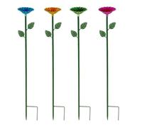 LIGSLN Lot de 4 dispositifs d'arrosage des mouches sur le thème végétal mettant en évidence la structure stable pour décoration de jardin Fournisseur de papillons avec base en fer