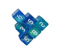 LIGSLN Lot de 6 dés de couleurs assorties avec coins arrondis de 16 mm pour enfants avec grand nombre en acrylique 6 faces