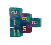 LIGSLN Lot de 6 dés de couleurs assorties avec coins arrondis de 16 mm pour enfants avec grand nombre en acrylique 6 faces