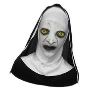 LIGSLN Nonne en latex avec détails de visage sur le thème de la terreur, idéale pour les festivals d'Halloween, les rassemblements à thème et les amateurs de cosplay, prothèse de visage de nonne